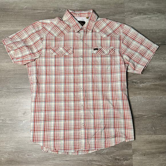 Howler Bros Plaid Red Green Plaid Western Button Down Size Small - Picture 1 of 5